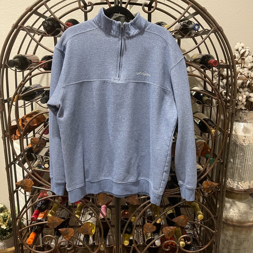 Columbia Men's Heather Blue Zip-Up Sweat Shirt